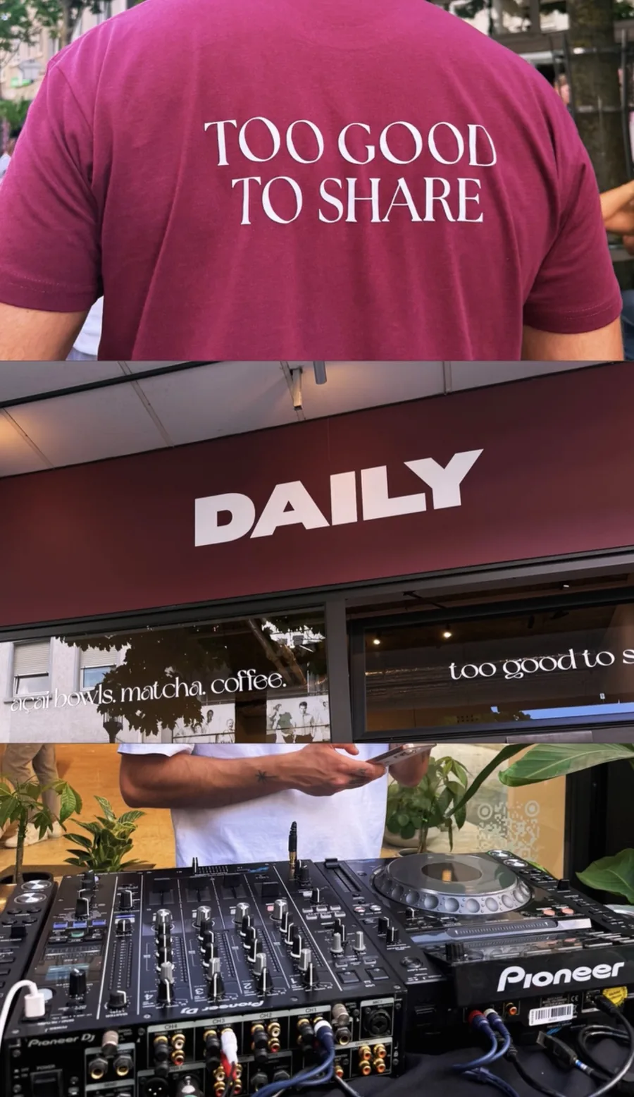 Too good to share — Merch, Store-Signage und DJ-Pult